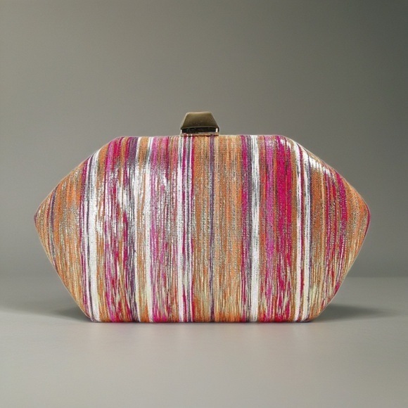 Handbags - Multicolor Striped Women's Clutch